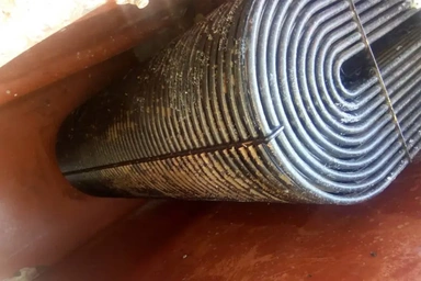 تصویر بعد از شستشوی کولینگ باکس کشتی با میتره کشتی