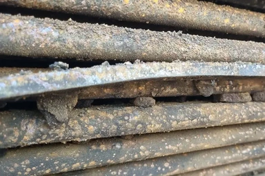 تصویر قبل از رسوب برداری مبدل پوسته لوله