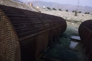 قبل از رسوب برداری ریبویلر واحد گلایکول پالایشگاه نهم