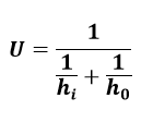 The formula for the overall heat transfer coefficient of the converter