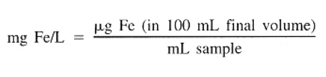 Calculate micrograms of iron