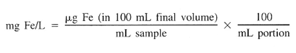 Calculating micrograms of iron based on other factors