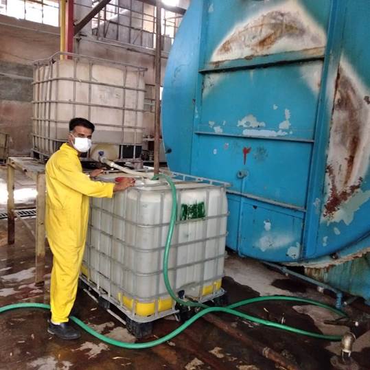 The executive unit is removing sediment from the desalination plant