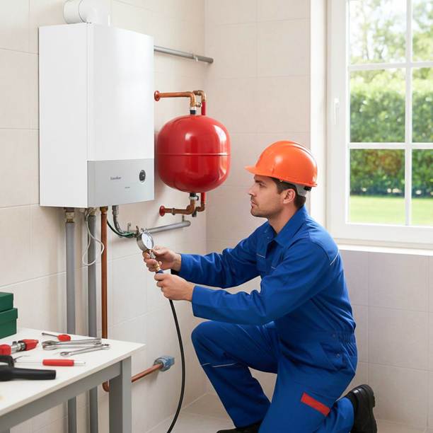 Physical inspection of the villa heating system before winter