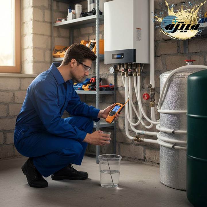 Heating system water pH test to determine the need for antifreeze replacement